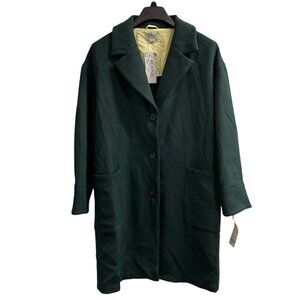 Bernie Bernardo Overcoat Womens M Forrest Green Wool Blend Preppy Old Money‎
